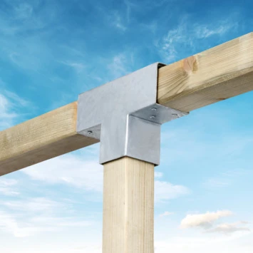Paalverbinder Voor Pergola T-verbindingsstuk 3-kants 9x9 Cm Gegalvaniseerd 2 Paalverbinder Voor Pergola T-verbindingsstuk 3-kants 9x9 Cm Gegalvaniseerd - Afbeelding 2