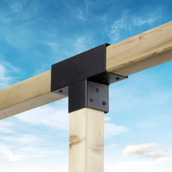 Paalverbinder Voor Pergola T-verbindingsstuk 3-kants 7x7 Cm Zwart 2 Paalverbinder Voor Pergola T-verbindingsstuk 3-kants 7x7 Cm Zwart - Afbeelding 2