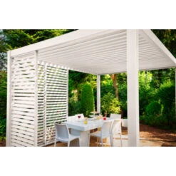 Zijwand Louvre Voor Pergola Classic & Deluxe Wit 300 Series -Tuinmeubel Verkoop 123 206