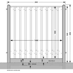 Houtbetonschutting Grijs Douglas Per Meter -Tuinmeubel Verkoop 123 2250