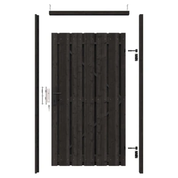 Poortpakket Antraciet Op Metalen Frame 2 Poortpakket Antraciet Op Metalen Frame - Afbeelding 2