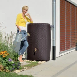 Garantia Regenton Wicker Sunda Donkerbruin 300 Liter -Tuinmeubel Verkoop 123 50