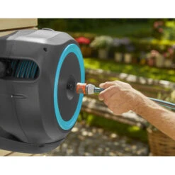 Gardena Wandslangenbox Roll-up 20 Meter Grijs Blauw -Tuinmeubel Verkoop 123 5080