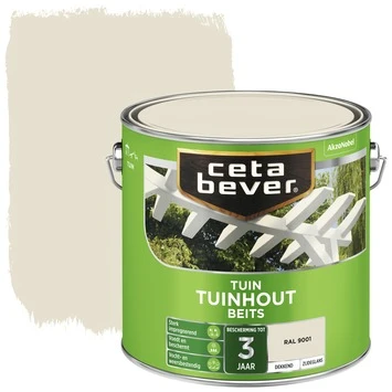 CetaBever Tuinhoutbeits Dekkend RAL 9001 Zijdeglans 2,5 L 1 CetaBever Tuinhoutbeits Dekkend RAL 9001 Zijdeglans 2,5 L