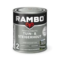 Rambo Vintage Pantserbeits Tuin- En Steigerhout Dekkend Stoer Antraciet Zijdeglans 750 Ml -Tuinmeubel Verkoop 123 5833