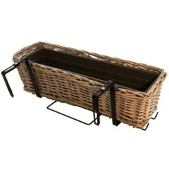 Grijs Wilg Balkonbak Met Kunststof Binnenbak 65cm