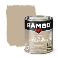 Rambo Vintage Pantserbeits Tuin- En Steigerhout Dekkend Poeder Beige Zijdeglans 750 Ml