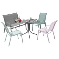 Kindertafel Marijn Grijs Aluminium Ø50x48 Cm -Tuinmeubel Verkoop 123 6234