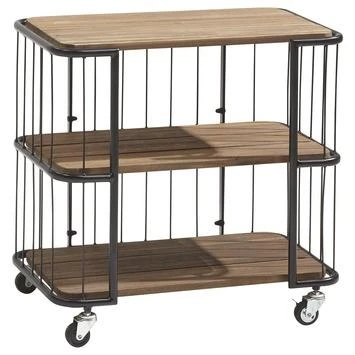 Trolley Monza Zwart Staal/Hout 76x80x45 Cm 1 Trolley Monza Zwart Staal/Hout 76x80x45 Cm