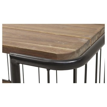 Trolley Monza Zwart Staal/Hout 76x80x45 Cm 2 Trolley Monza Zwart Staal/Hout 76x80x45 Cm - Afbeelding 2