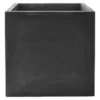 Pot Fiberclay Donkergrijs Streep Vierkant Ø40 H35 Cm