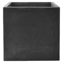 Pot Fiberclay Donkergrijs Streep Vierkant Ø40 H35 Cm