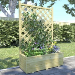 Bloembak Met Dubbele Trellis 90x40 Cm 11 Bloembak Met Dubbele Trellis 90x40 Cm -Tuinmeubel Verkoop 123 73