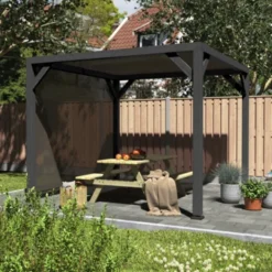 Pergola Silvano Zwart Inclusief Zijdoek -Tuinmeubel Verkoop 123 95
